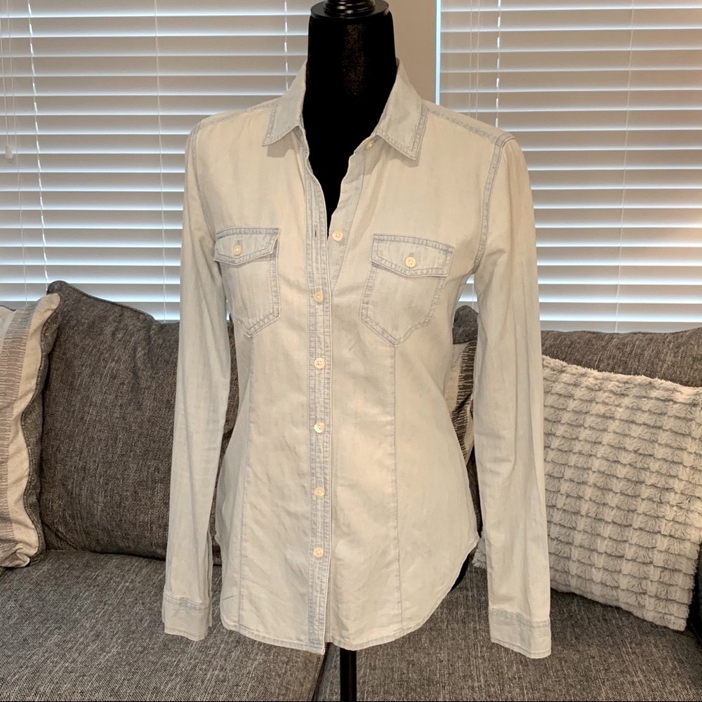 Light Blue Chambray Button Down Shirt